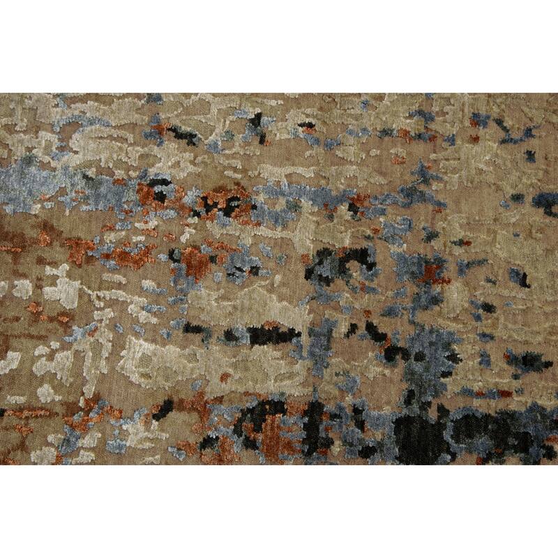 Alora Decor Noble Beige Abstract Hand-knotted Wool Blend Rug