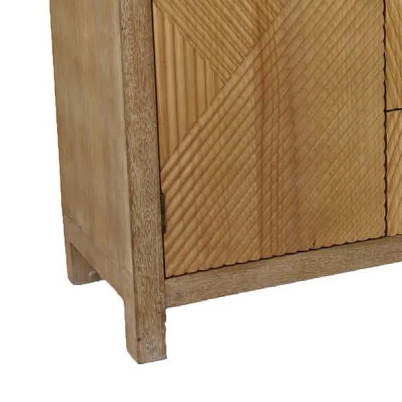 Aki Storage Cabinet Dresser, 3 Drawers and 2 Doors, 47 Inch Brown Wood