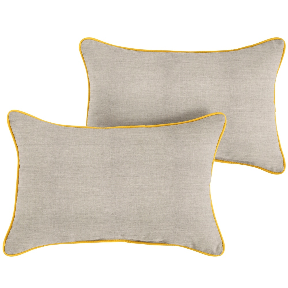 Sunbrella Cast Silver/ Sunflower Yellow Indoor/ Outdoor Pillows (Set of 2)
