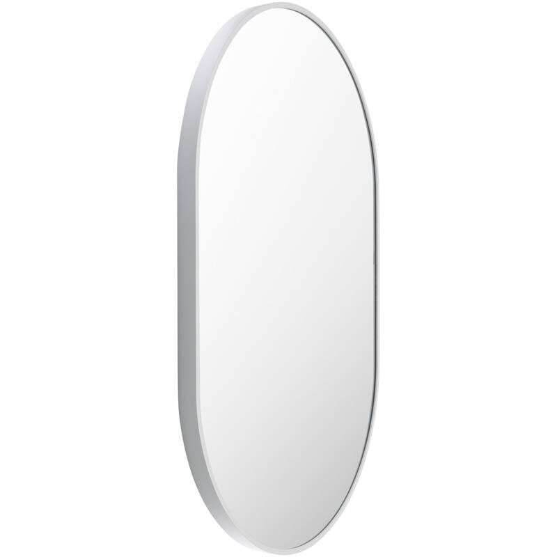 Livabliss Aranya Modern Aluminum Oval Pill-Shaped Accent Mirror
