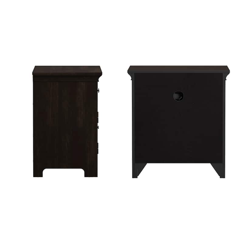 Varenna 1-Drawer Wood Cupboard Nightstand with Charging Station