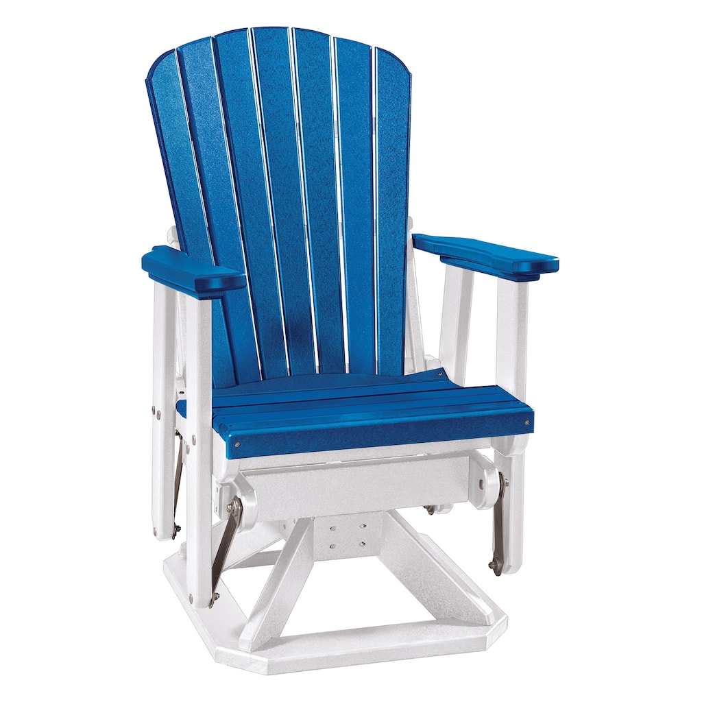OS Home and Office Fan Back Swivel Glider in Blue & White