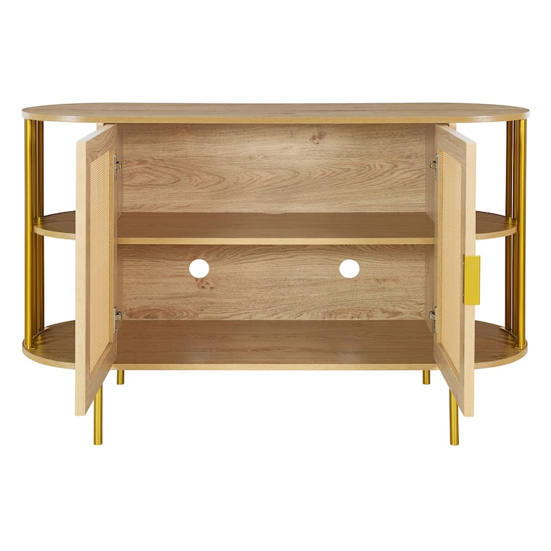 47.2''W 2-Door Elegant Curved Dining Cabinet - N/A