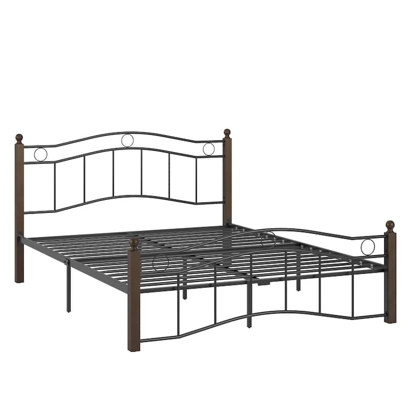 Sadie Brown and Black Metal Bed by iNSPIRE Q Classic