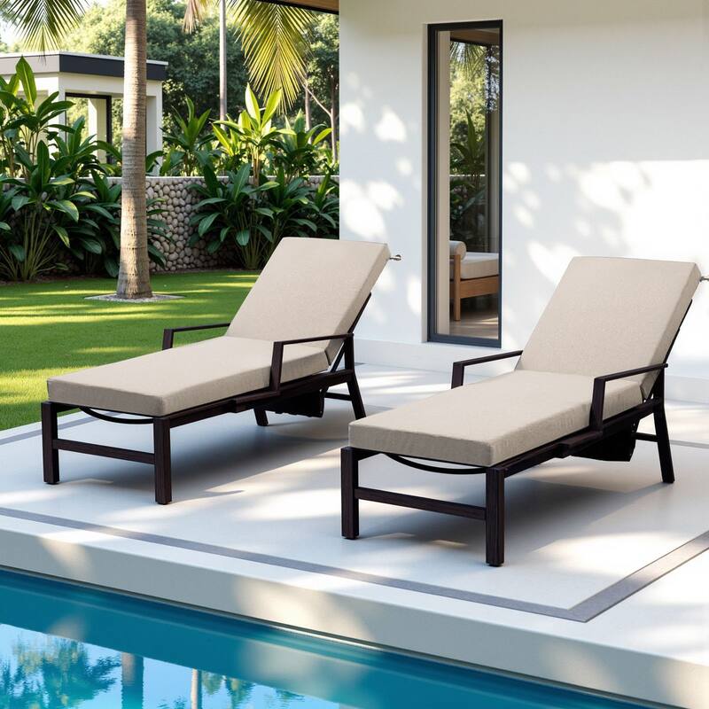 Gymojoy 72x22x3.5 Inch Outdoor Chaise Lounge Cushion, Waterproof Patio & Pool Chair Cushion with Removable Cover