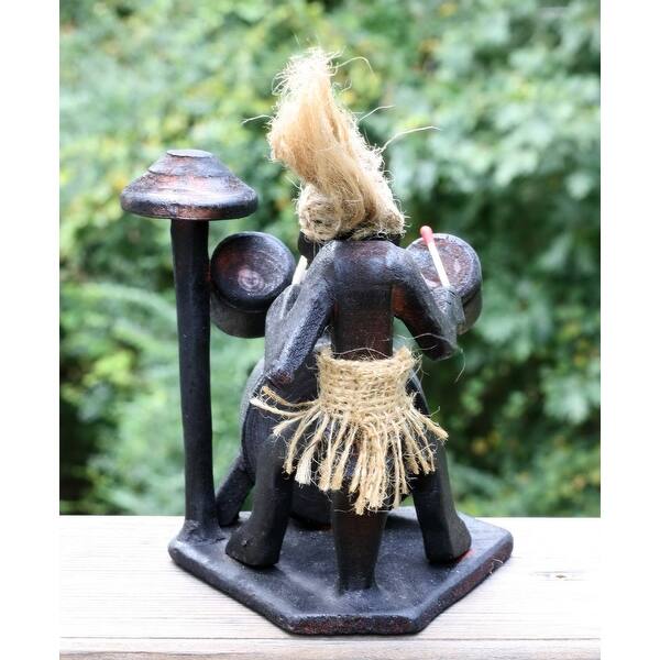 Primitive Tribal Statue with Drum Kit Tiki Bar Drummer Band Unique Gift ...