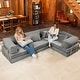 preview thumbnail 33 of 179, Jaxx Unsofa Modular Convertible Sectional Sofa with Fold Out King Sleeper Bed