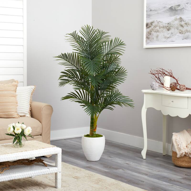 Artificial Palm Tree with Planter - 5ft Indoor Tropical Tree Décor - Green - 51-60 Inches