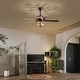 preview thumbnail 3 of 15, Lars Black Tiffany Style Two Tiered Lighted Ceiling Fan White and Copper Shade with Remote Control - WhiteCopper