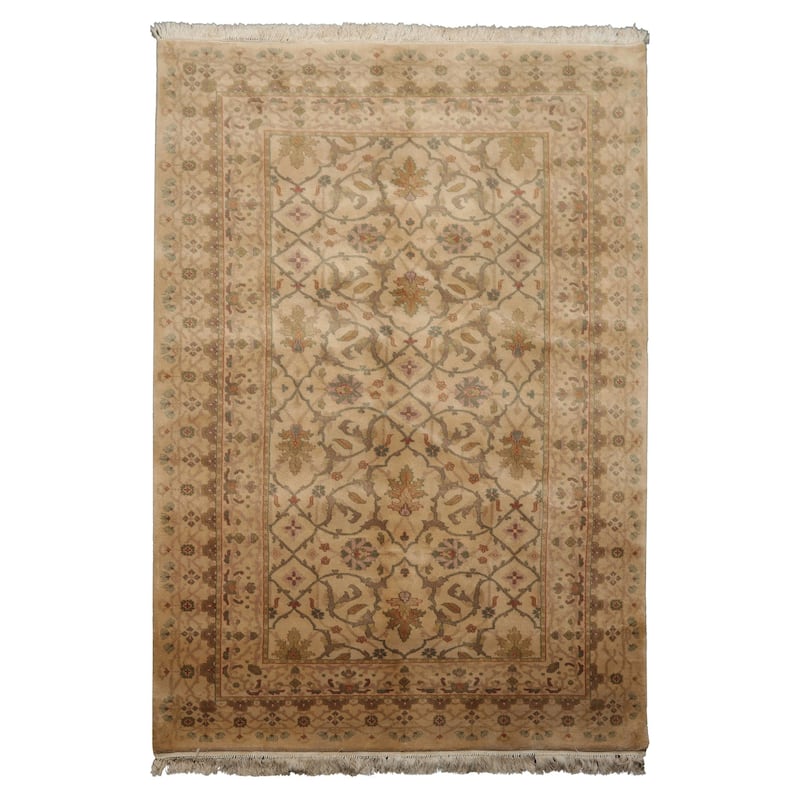 5'6''x8'3'' Hand Knotted New Zealand Wool Plush Pile Ivory Tibetan Rug - 5' 6'' x 8' 3'' - 5' 6'' x 8' 3''