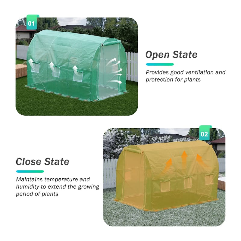 Aoodor Replacement Greenhouse Cover, Walk-in Tunnel Plant Gardening Spare Cover (No Frame)