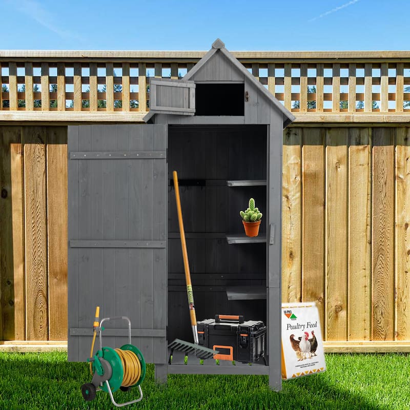 30.3"L X 21.3"W X 70.5"H Outdoor Storage Cabinet Tool Shed