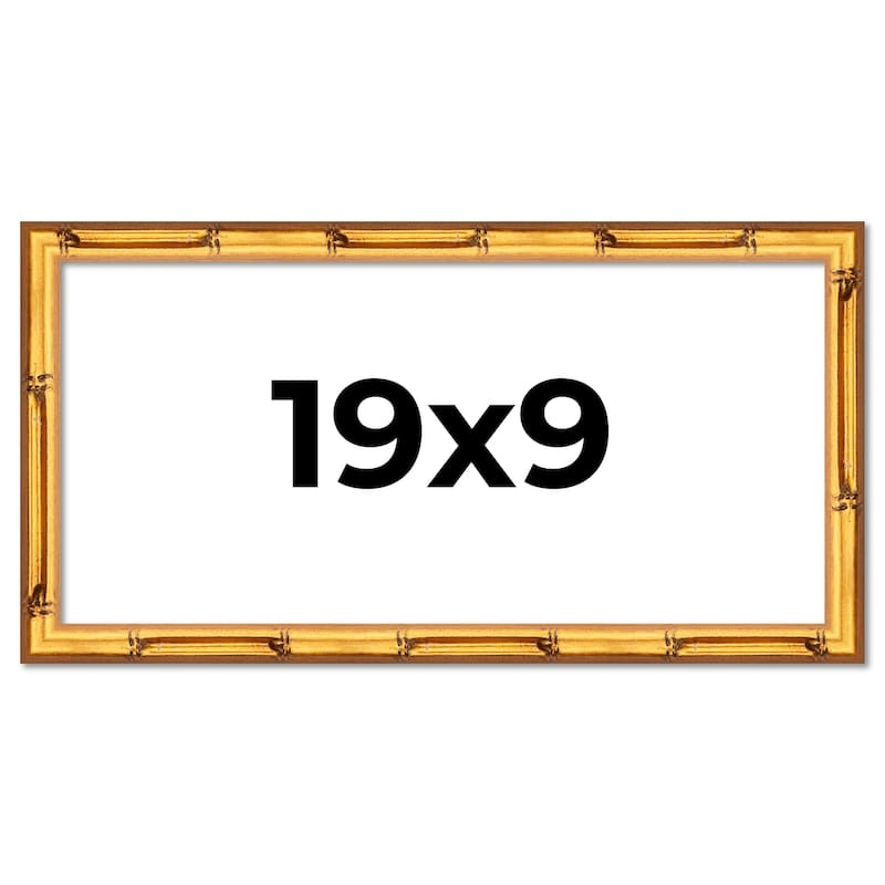 19x9 Frame Gold Bamboo Picture Frame Modern Photo Frame Includes UV Acrylic Shatter Guard Front Acid Free Foam Backing Board