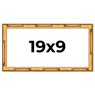 19x9 Frame Gold Bamboo Picture Frame Modern Photo Frame Includes UV Acrylic Shatter Guard Front Acid Free Foam Backing Board