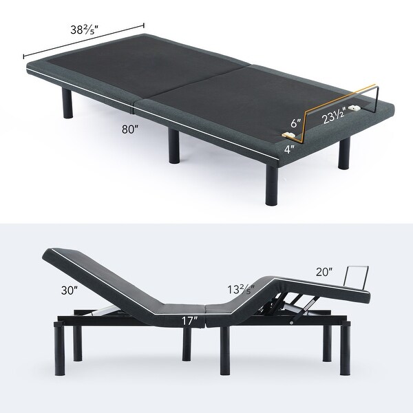 CO-Z Massaging Zero Gravity Adjustable Bed with Wireless