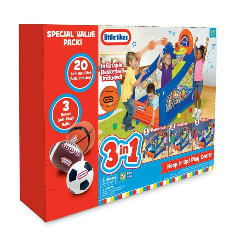 Hoop It Up Play Center, Inflatable Ball Pit with Basketball Hoop and 25