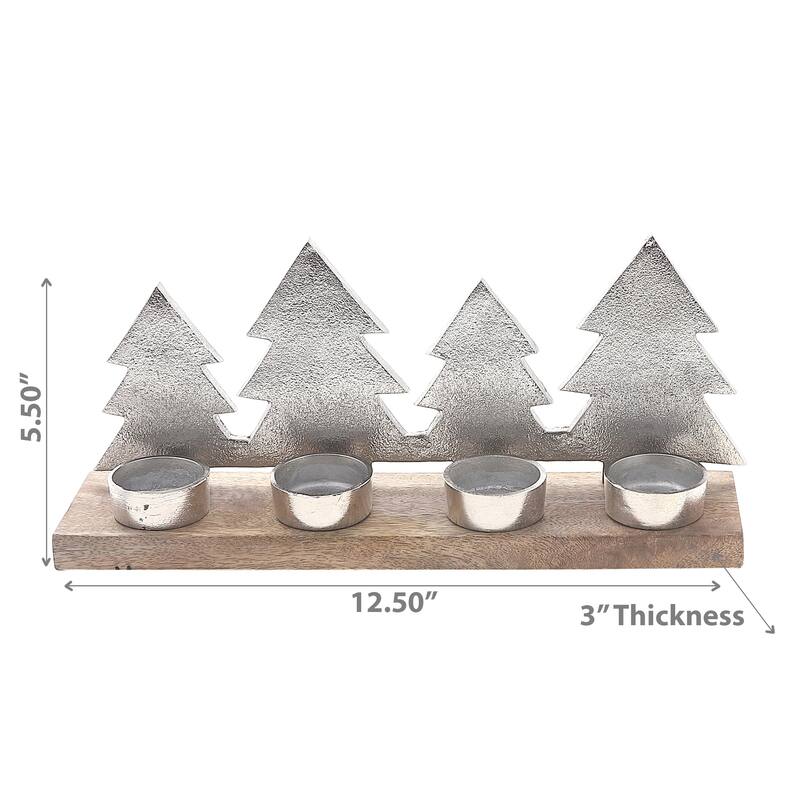 Christmas Metal Star Tree 4 Tealight Holder - N/A