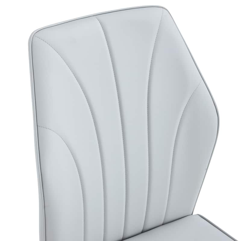 Set of 8 Modern Dining Chairs With Backrest And Black Metal Legs