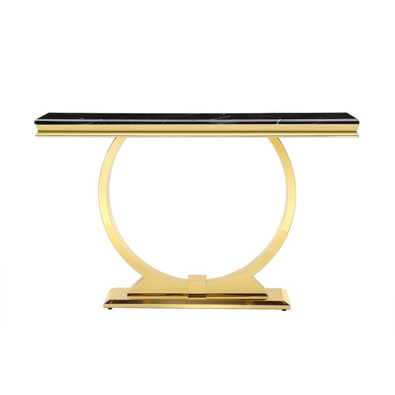 Modern Console Tables With Metal U Base and Gloss texture top