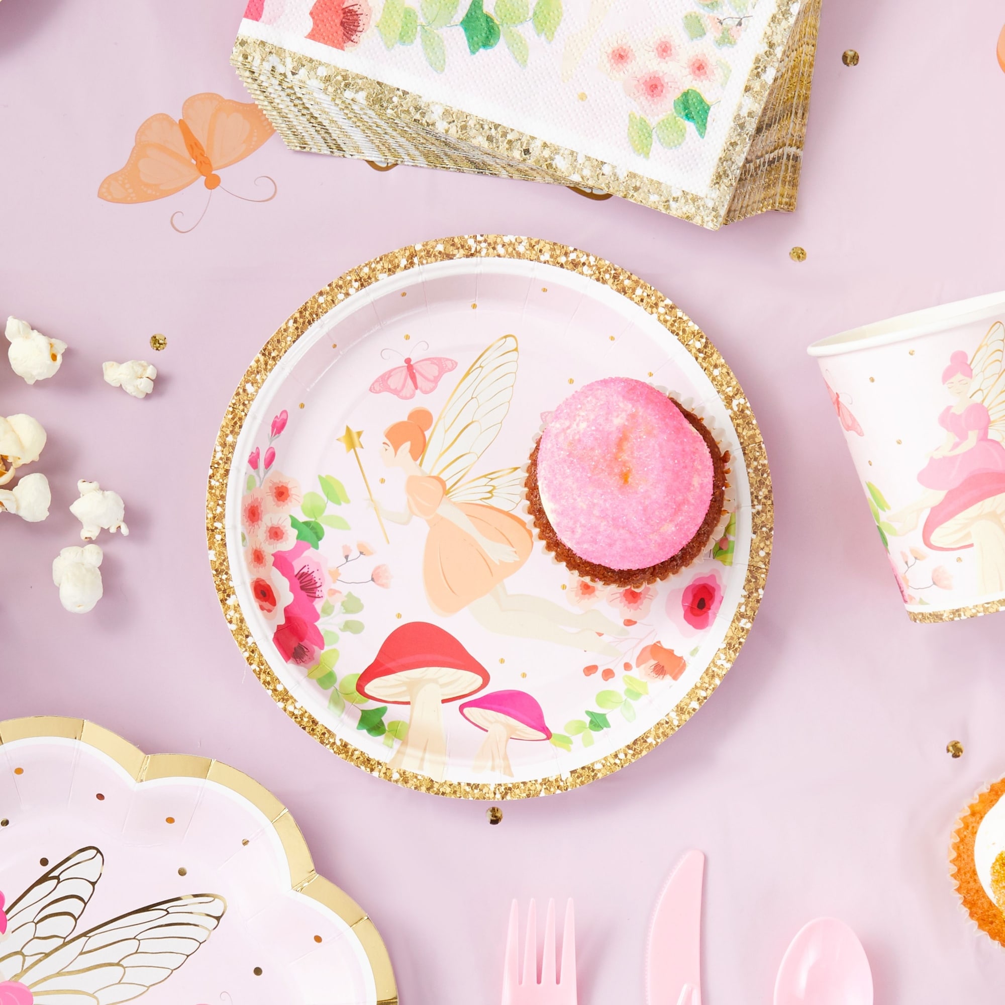 Fairy Tea Party Paper Plates for Girls Floral Birthday Supplies 7 In 48 Pack Multi