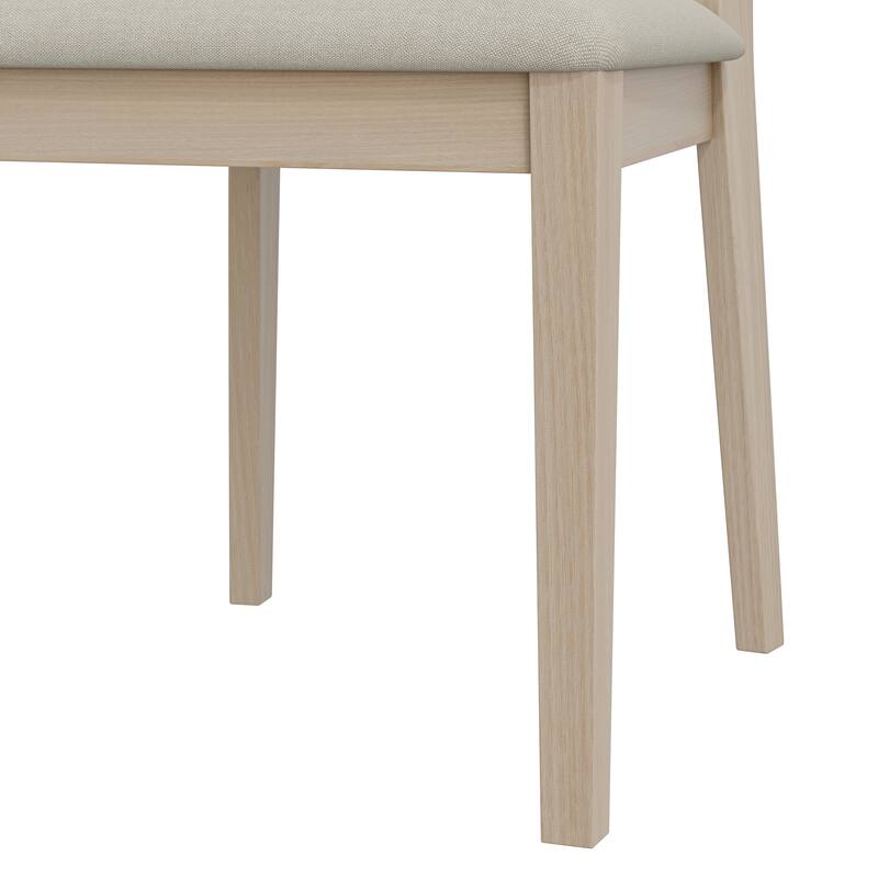 Dining Chair in Gray with White Wash Color Solid Wood Legs (set of 2)