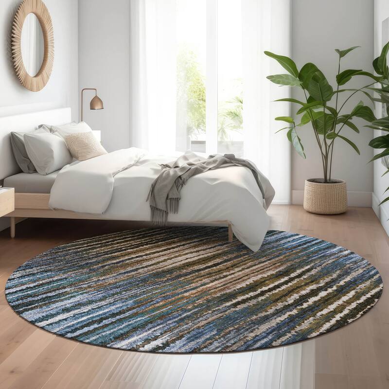 Premium Washable Super Soft Mayfield Rug - Blue - 8' x 8' - Round
