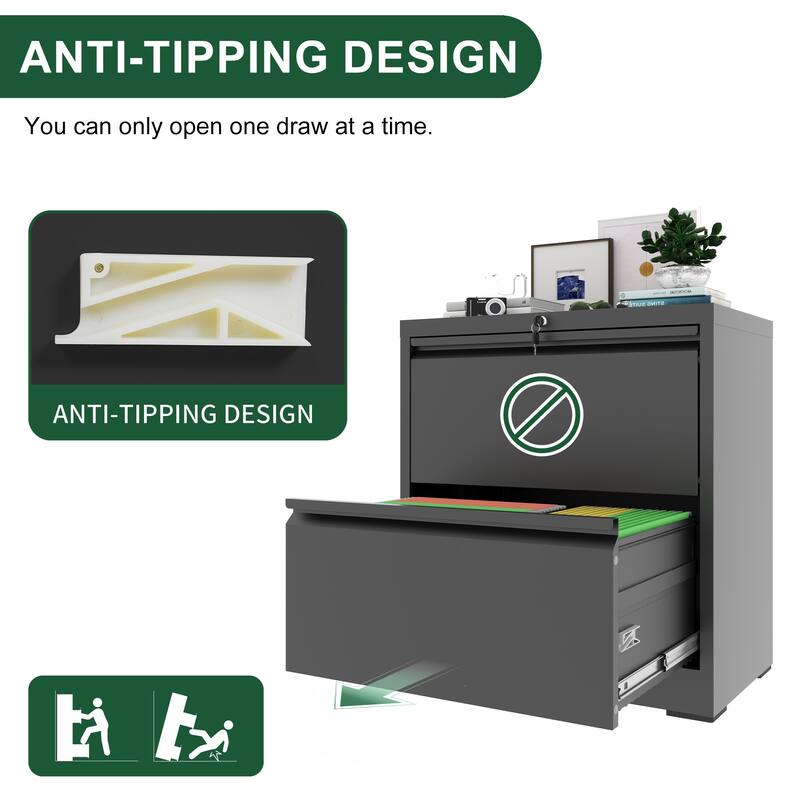 Steel Wide Horizontal Filing Cabinets for Letter/Legal/A4/F4 Hanging Files
