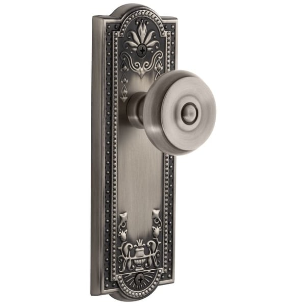 Grandeur PARBOU_DD_NA Parthenon Solid Brass Rose Dummy Door Knob Set with Bouton Knob