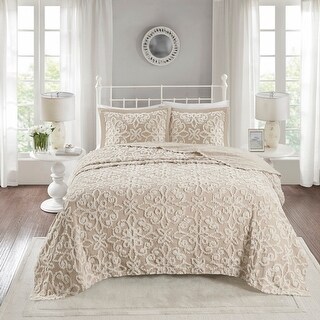 Rossetta 3-Piece Shabby Chic King/Cal King Cotton Chenille Floral ...