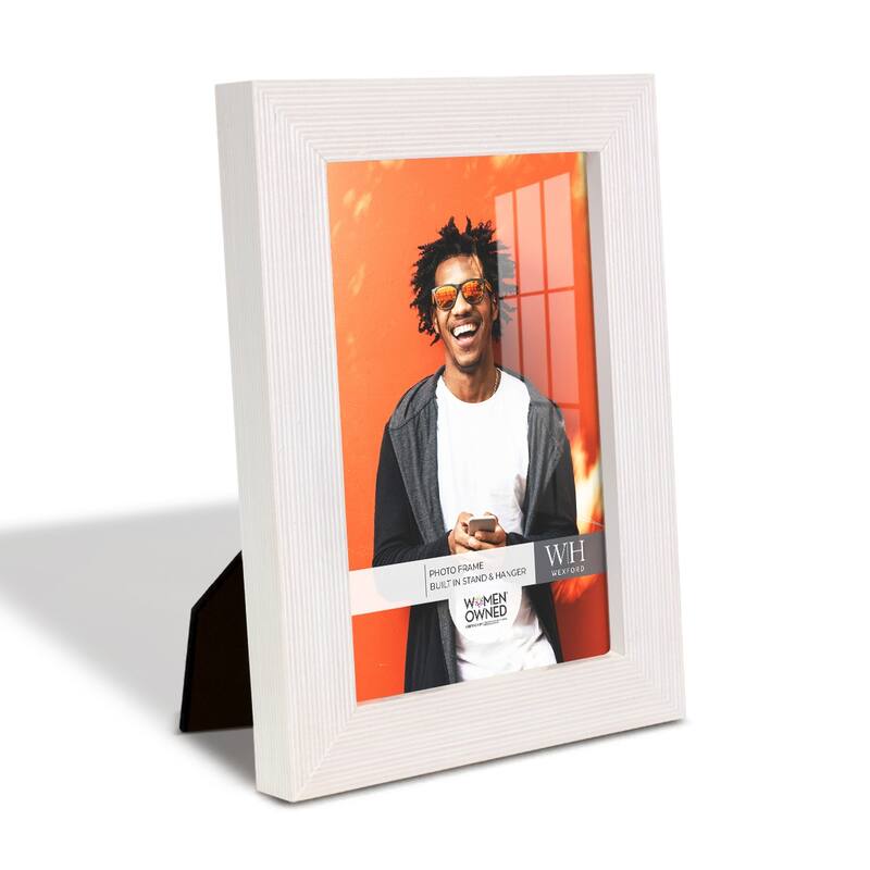 4 Piece Set Solid Wood Picture Frame - White - 4x6