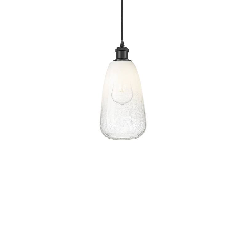 Innovations Lighting 516-1P-13-6 Brookhaven Almond Pendant Brookhaven - Matte Black / Opal