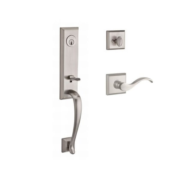 Baldwin SC.DELXCUR.R.TSR Del Mar Right Handed Standard C Keyway Single Cylinder Keyed Entry Handleset with Traditional Square