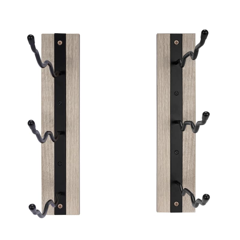 Sorbus Wall Mounted Wine Rack Wood Stemware Set Home Bar 12"L x 2.5"W - 8.25"D x 2.5"W x 12"L