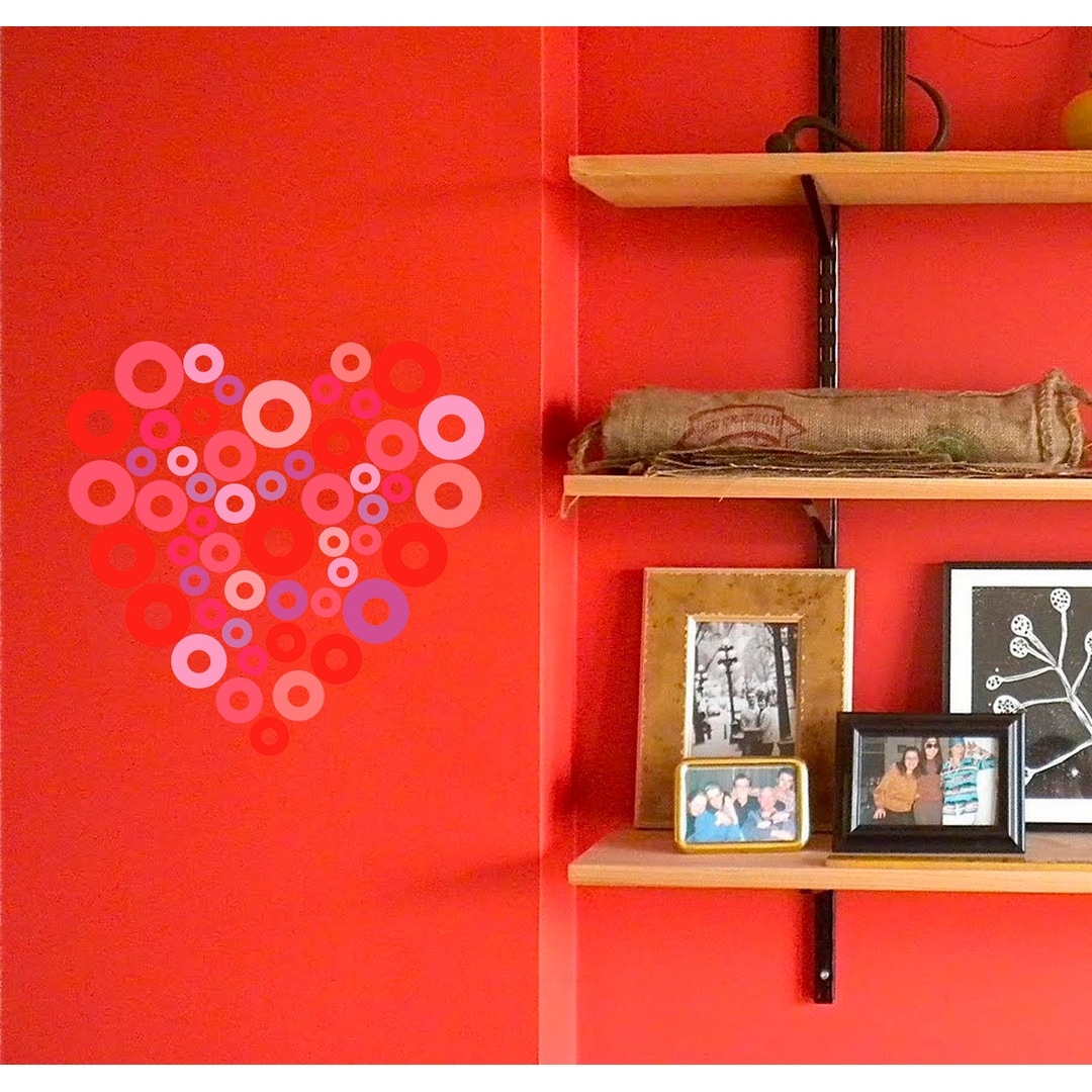 Heart Circles Wall Decal, Heart Circles Wall sticker, Heart-image