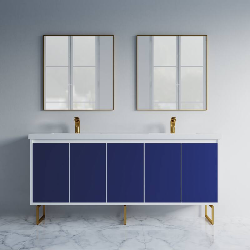 Kennan 72" Double Bathroom Vanity Set with Rectangle Legs