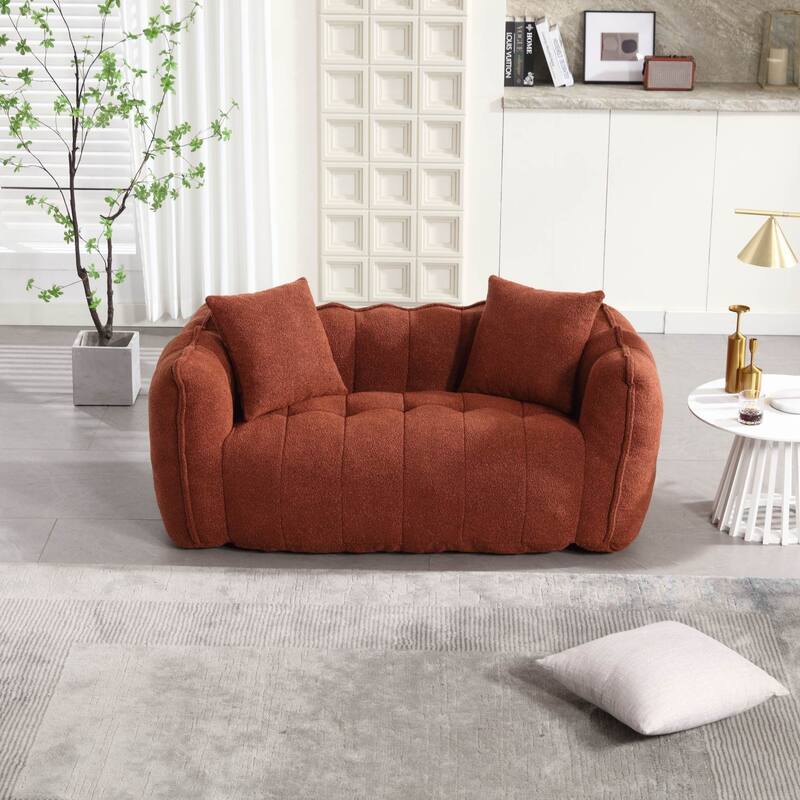 Soft Bean Bag Chair for Adults, Cozy Lazy Bean Bag Sofa, 2 Seat with Armrests for Home