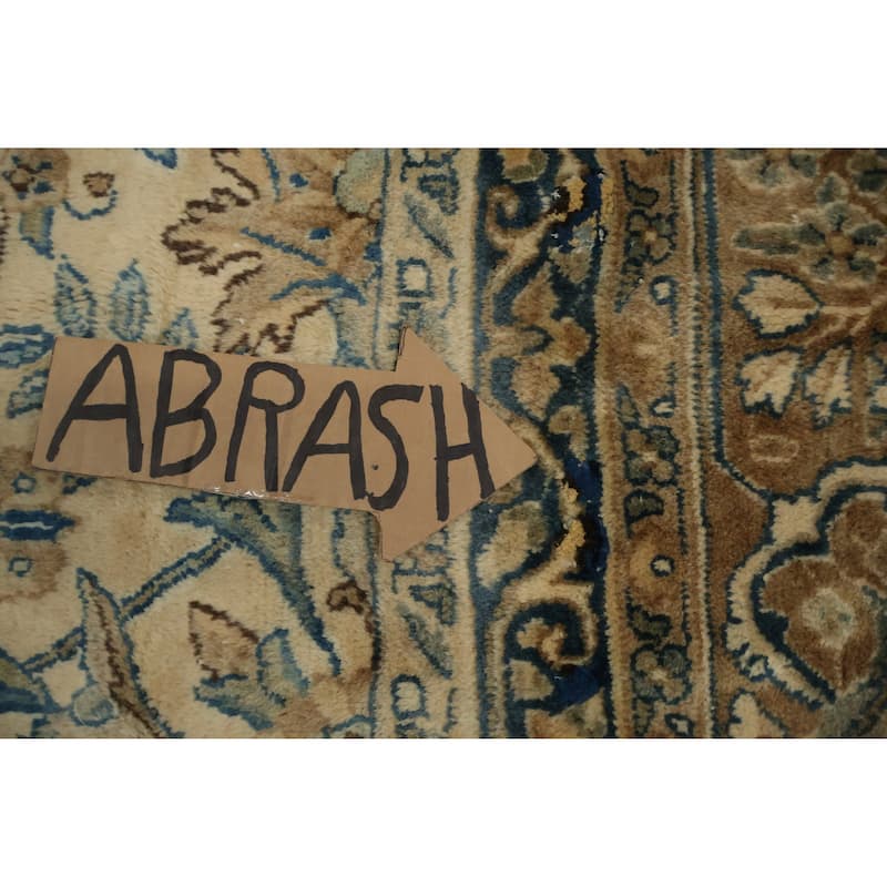 Hand Knotted Oriental 100% Wool Carpet Traditional All-Over Beige & Ivories Kerman Area Rug - 16' 1'' X 11' 2''