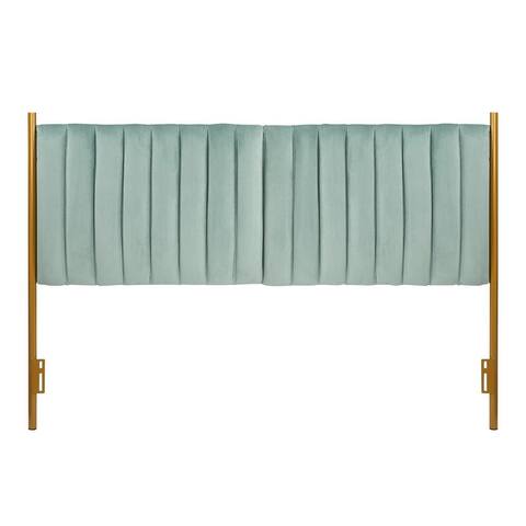 Silver Orchid Flohr Velvet Upholstered King Headboard