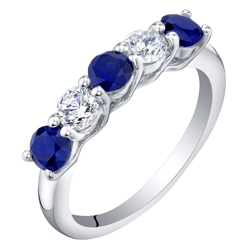 Sterling Silver 0.75 ct Created Sapphire Stackable Ring