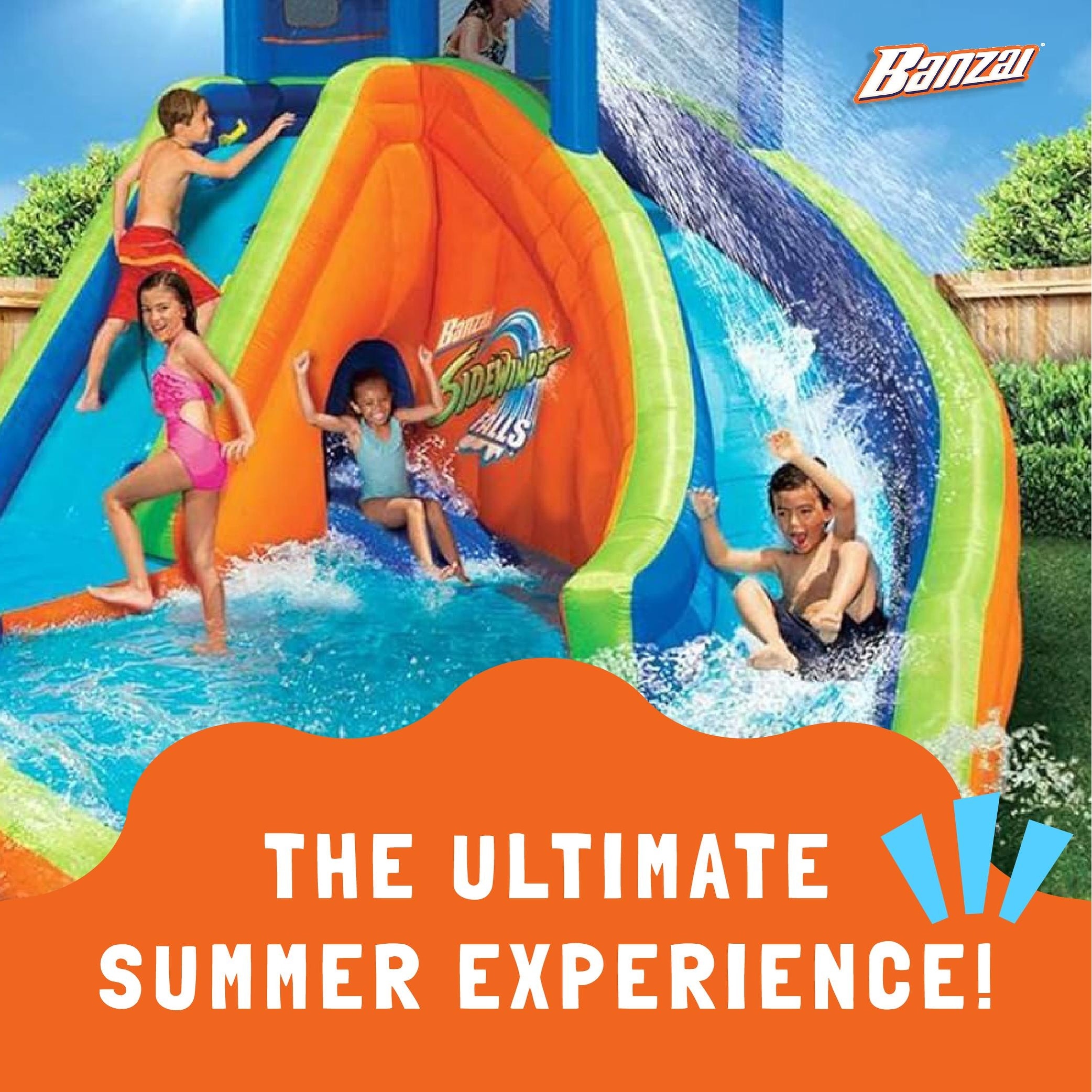 Banzai Splash Amazon Banzai Water Slide Splash Pool Banzai Blow Up