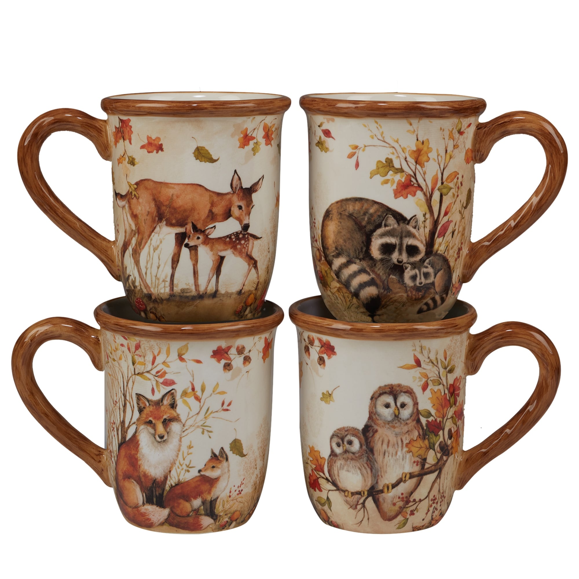 Certified International Pine Forest 16 oz. Mugs, Set of 4