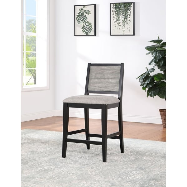 Centera Dove Grey and Black Counter Height Chairs (Set of 2) Bed Bath