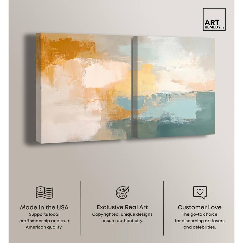 Muted Melody I Canvas Set of 2 by Art Remedy, Gallery Wrapped