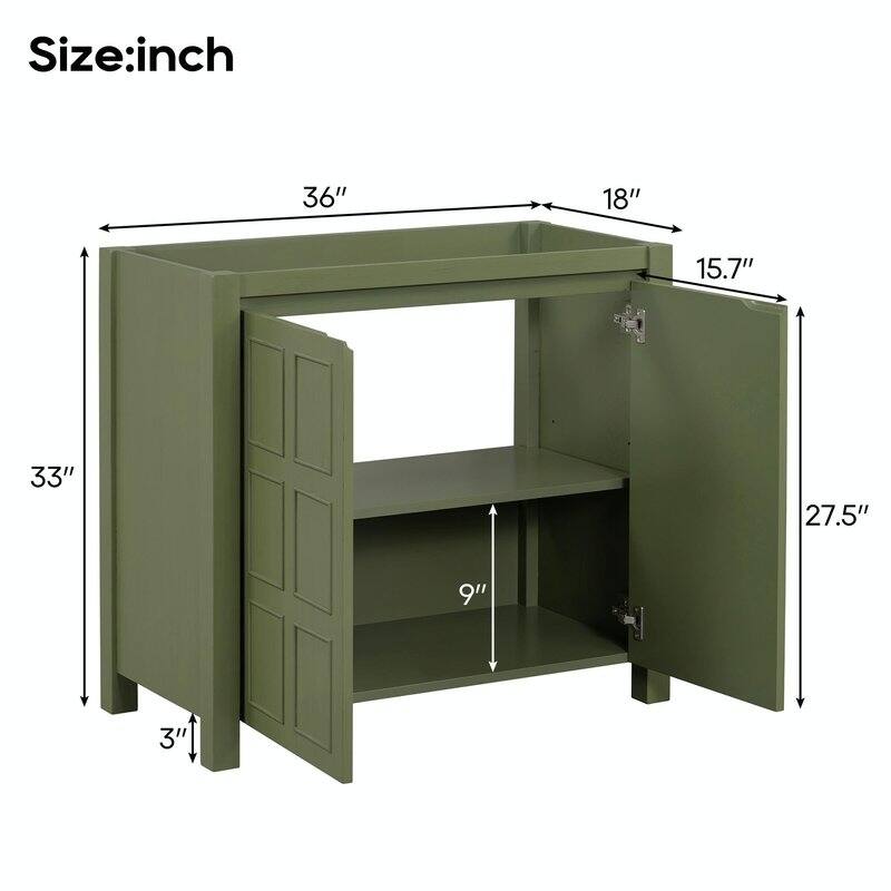 36" Bathroom Vanity Organizer with Sink - Combo Cabinet Set & Storage