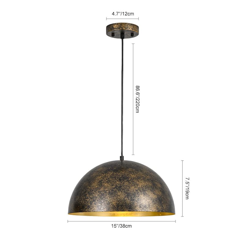 Industrial Oversized Metal Dome Pendant Light - Modern Farmhouse