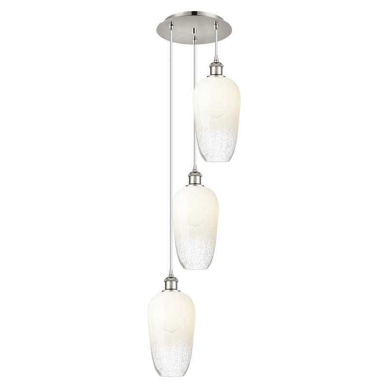 Innovations Lighting Endless Possibilities Ballston - Brookhaven Flute - 3 Light 14" Cord Hung Multi Pendant - Polished Nickel/Opal