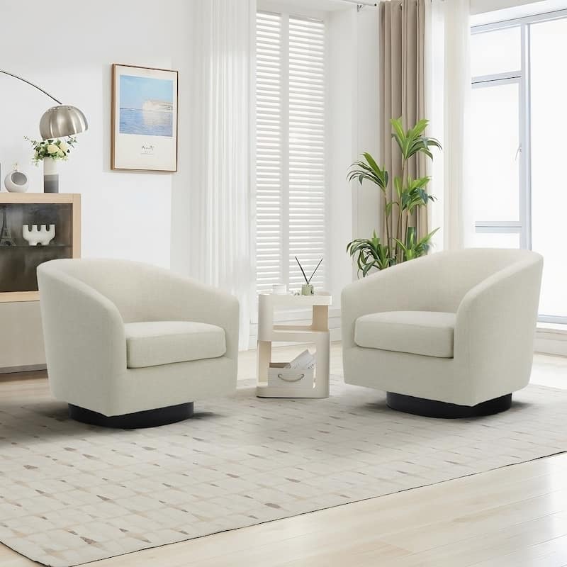 UIXE 360° Swivel Barrel Accent Chair Armchair For Living Room