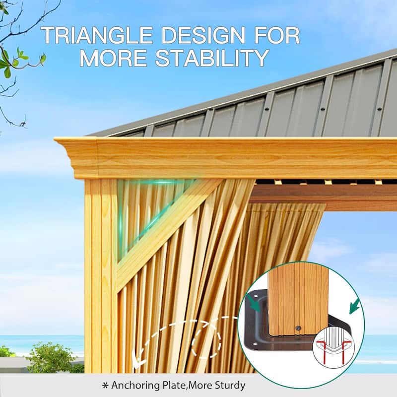 10X10FT,10X12FT,10X13FT,12X14FT,12X20FT Outdoor Galvanised Steel Hardtop Gazebo