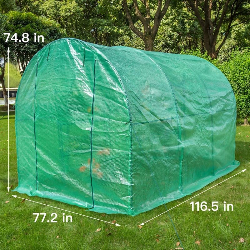 9.7 FT Long Large Gardening Walk-in Greenhouse