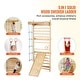 preview thumbnail 8 of 10, Multi-Color Pine Wood 15 Level Climbing Ladder Wall Gym for Kids and 5-in-1 Set - 31.5” L x 22.83” W x 84.65” H